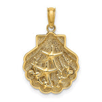 Load image into Gallery viewer, 14k Yellow Gold Seashell Scallop Shell Clamshell Starfish Coral Pendant Charm