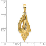 Load image into Gallery viewer, 14K Yellow Gold Elongated Conch Shell Seashell Ocean Sea Beach Life Pendant Charm