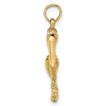 Ladda upp bild till gallerivisning, 14k Yellow Gold Pelican Bird Moveable Mouth 3D Pendant Charm