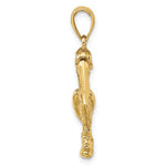 Ladda upp bild till gallerivisning, 14k Yellow Gold Pelican Bird Moveable Mouth 3D Pendant Charm