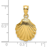 Load image into Gallery viewer, 14k Yellow Gold Seashell Scallop Shell Clamshell Pendant Charm