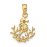 Load image into Gallery viewer, 14k Yellow Gold Seahorse Coral Small Tiny Pendant Charm