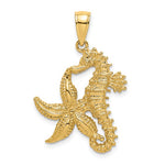 Load image into Gallery viewer, 14k Yellow Gold Seahorse Starfish Pendant Charm