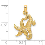 Load image into Gallery viewer, 14k Yellow Gold Seahorse Starfish Pendant Charm