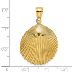Load image into Gallery viewer, 14k Yellow Gold Seashell Scallop Shell Clamshell Pendant Charm