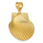 Load image into Gallery viewer, 14k Yellow Gold Seashell Scallop Shell Clamshell 3D Pendant Charm