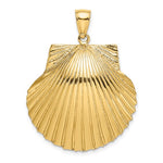 Load image into Gallery viewer, 14k Yellow Gold Seashell Scallop Shell Clamshell 3D Pendant Charm