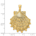 Load image into Gallery viewer, 14k Yellow Gold Lions Paw Shell Seashell Scallop Clamshell Pendant Charm