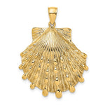 Load image into Gallery viewer, 14k Yellow Gold Lions Paw Shell Seashell Scallop Clamshell Pendant Charm