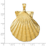 Load image into Gallery viewer, 14k Yellow Gold Seashell Scallop Shell Clamshell Large Pendant Charm