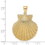 Load image into Gallery viewer, 14k Yellow Gold Seashell Scallop Shell Clamshell Pendant Charm