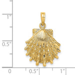 Load image into Gallery viewer, 14k Yellow Gold Lions Paw Shell Seashell Scallop Clamshell Pendant Charm