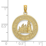 Load image into Gallery viewer, 14k Yellow Gold Block Island Southeast Light Lighthouse RI Rhode Island Pendant Charm