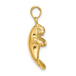 Lataa kuva Galleria-katseluun, 14k Yellow Gold Manatee 3D Pendant Charm