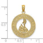 Load image into Gallery viewer, 14k Yellow Gold Block Island RI Rhode Island Map Pendant Charm