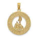 Load image into Gallery viewer, 14k Yellow Gold Block Island RI Rhode Island Map Pendant Charm
