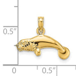 Carica l'immagine nel visualizzatore di Gallery, 14k Yellow Gold Manatee 3D Pendant Charm