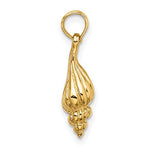 Cargar imagen en el visor de la galería, 14k Yellow Gold Conch Shell Seashell 3D Small Pendant Charm
