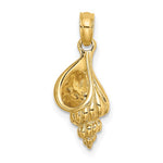 Cargar imagen en el visor de la galería, 14k Yellow Gold Conch Shell Seashell 3D Small Pendant Charm