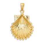 Load image into Gallery viewer, 14k Yellow Gold Seashell Scallop Shell Clamshell Pendant Charm