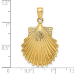 Load image into Gallery viewer, 14k Yellow Gold Seashell Scallop Shell Clamshell Pendant Charm