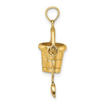 Load image into Gallery viewer, 14k Yellow Gold Ocean City NJ New Jersey Beach Bucket Pail Shovel 3D Pendant Charm