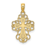 Ladda upp bild till gallerivisning, 14k Yellow Gold Lace Trim Cross Pendant Charm