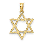Cargar imagen en el visor de la galería, 14k Yellow Gold Star of David Textured Pendant Charm