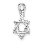 Carregar imagem no visualizador da galeria, 14k White Gold Star of David Pendant Charm