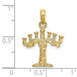 Załaduj obraz do przeglądarki galerii, 14K Yellow Gold Menorah 3D Pendant Charm