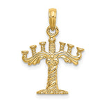 Załaduj obraz do przeglądarki galerii, 14K Yellow Gold Menorah 3D Pendant Charm