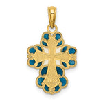 Load image into Gallery viewer, 14k Yellow Gold Enamel Blue Red White Cross Pendant Charm
