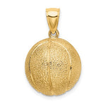 Ladda upp bild till gallerivisning, 14k Yellow Gold Basketball 3D Pendant Charm