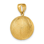 Ladda upp bild till gallerivisning, 14k Yellow Gold Basketball 3D Pendant Charm