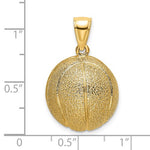 Ladda upp bild till gallerivisning, 14k Yellow Gold Basketball 3D Pendant Charm
