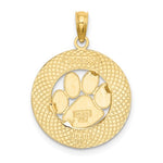 Charger l'image dans la galerie, 14k Yellow Gold Alaska Bear Paw Print Circle Round Pendant Charm