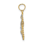 Load image into Gallery viewer, 14k Yellow Gold and Rhodium Seahorse Starfish Pendant Charm
