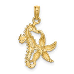 Load image into Gallery viewer, 14k Yellow Gold and Rhodium Seahorse Starfish Pendant Charm