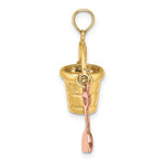 Load image into Gallery viewer, 14k Yellow Rose Gold Ocean City NJ New Jersey Beach Bucket Pail Shovel 3D Pendant Charm