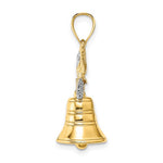 Lataa kuva Galleria-katseluun, 14k Yellow White Gold Two Tone Liberty Bell Philadelphia PA Pennsylvania Pendant Charm