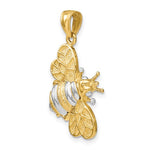 將圖片載入圖庫檢視器 14k Yellow Gold and Rhodium Two Tone Bee Bumblebee 3D Pendant Charm