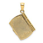Load image into Gallery viewer, 14k Yellow Gold and Rhodium Footprints in the Sand Prayer Book 3D Pendant Charm