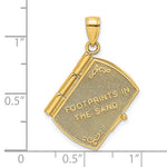 Load image into Gallery viewer, 14k Yellow Gold and Rhodium Footprints in the Sand Prayer Book 3D Pendant Charm
