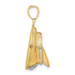 Afbeelding in Gallery-weergave laden, 14k Yellow Gold and Rhodium Police Hat Cap 3D Pendant Charm