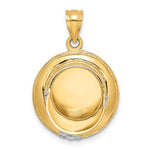 Afbeelding in Gallery-weergave laden, 14k Yellow Gold and Rhodium Police Hat Cap 3D Pendant Charm