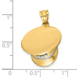 Afbeelding in Gallery-weergave laden, 14k Yellow Gold and Rhodium Police Hat Cap 3D Pendant Charm