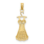 Afbeelding in Gallery-weergave laden, 14K Yellow Gold and Rhodium Dress with Flower Pendant Charm