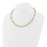 Carregar imagem no visualizador da galeria, 14k Yellow Gold Elongated Link Ball Necklace Chain 18 inches Made to Order