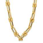 Carregar imagem no visualizador da galeria, 14k Yellow Gold Elongated Link Ball Necklace Chain 18 inches Made to Order