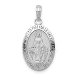 Load image into Gallery viewer, 14k White Gold Blessed Virgin Mary Miraculous Medal Oval Pendant Charm